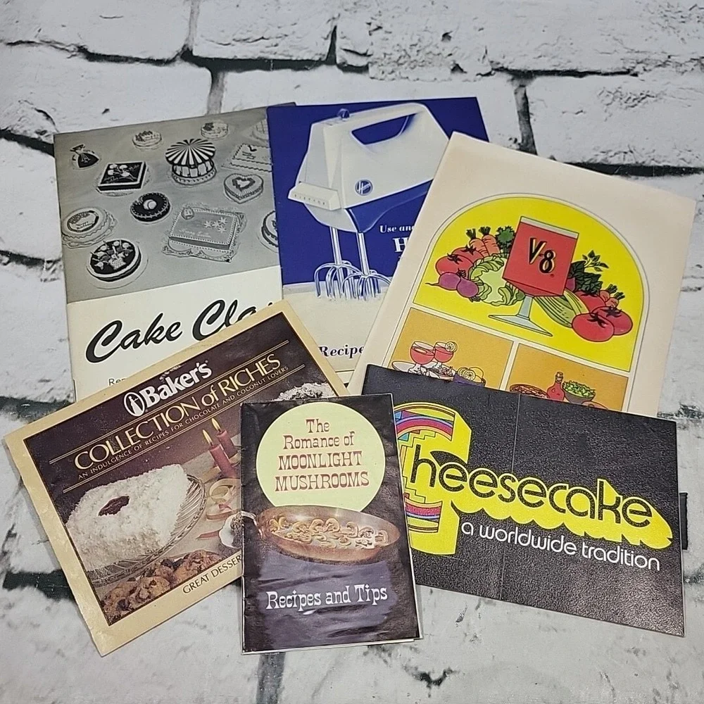 Vintage Recipe Pamphlets Cookbook Inserts MCM Housewives Paper‎ Lot Of  6